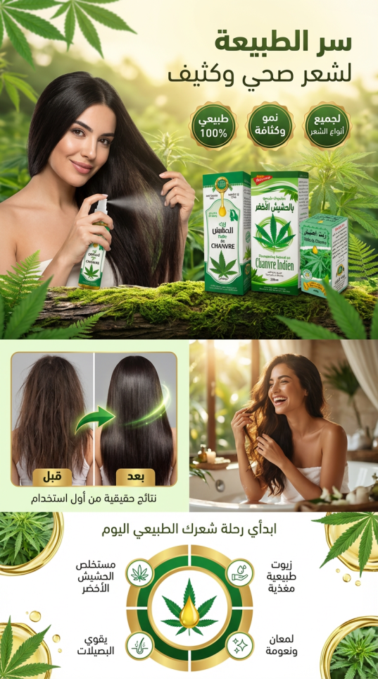 باك الحشيش الطبيعي للعناية بالشعر