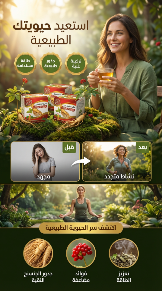 باك الجينسنغ للطاقة والحيوية – 3 علب