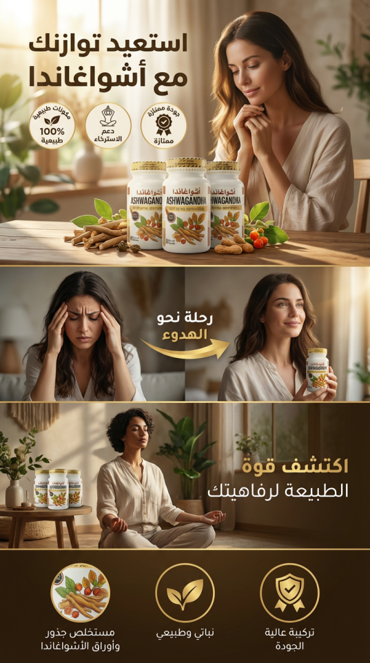 طبيعي – 3 أشواغاندا - Pack Anti-Stress